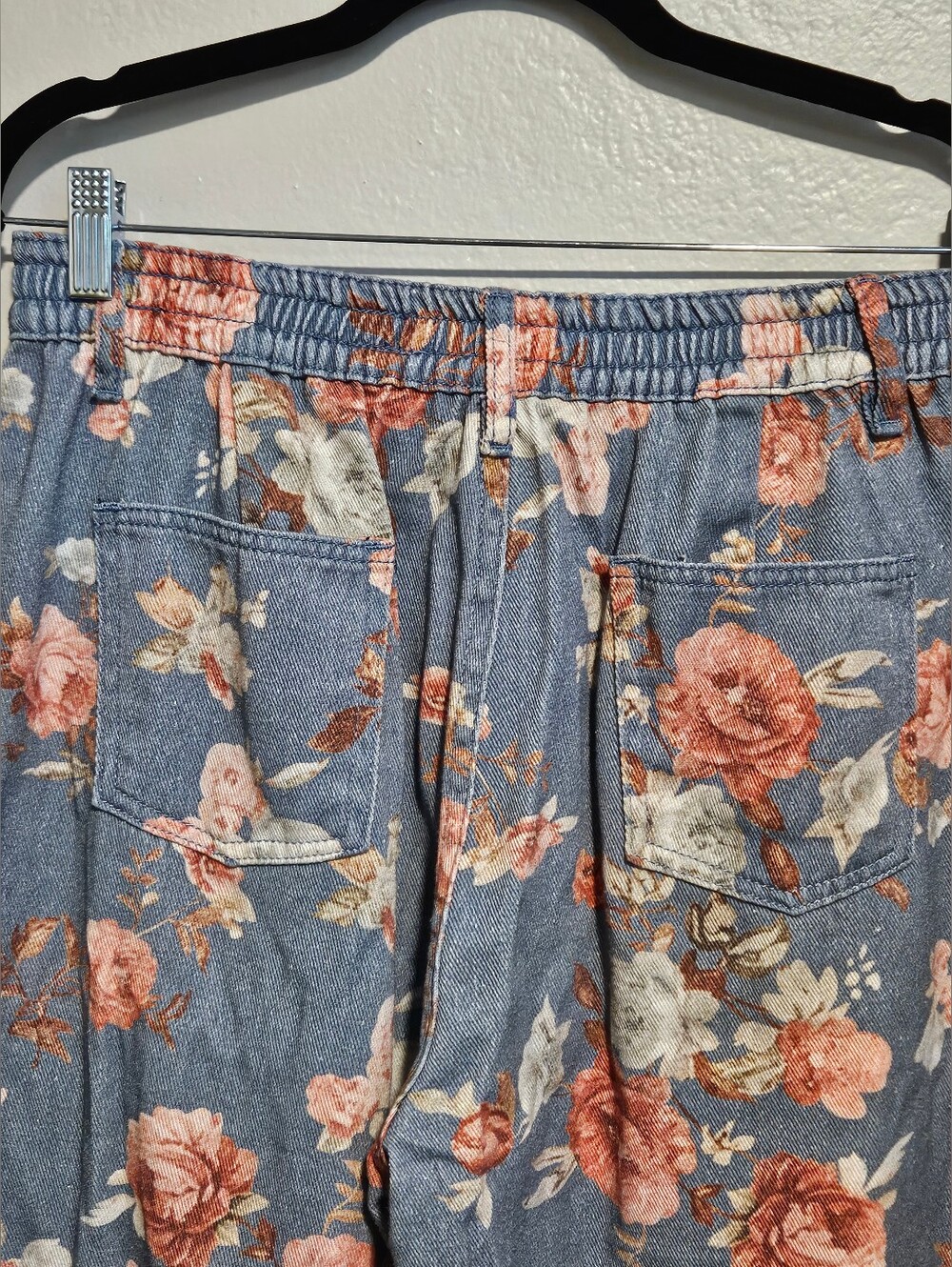 Loveimgs Mid Rise Cropped Wide-Leg Baggy Floral Ankle Jeans Size Large NWT - Picture 12 of 12